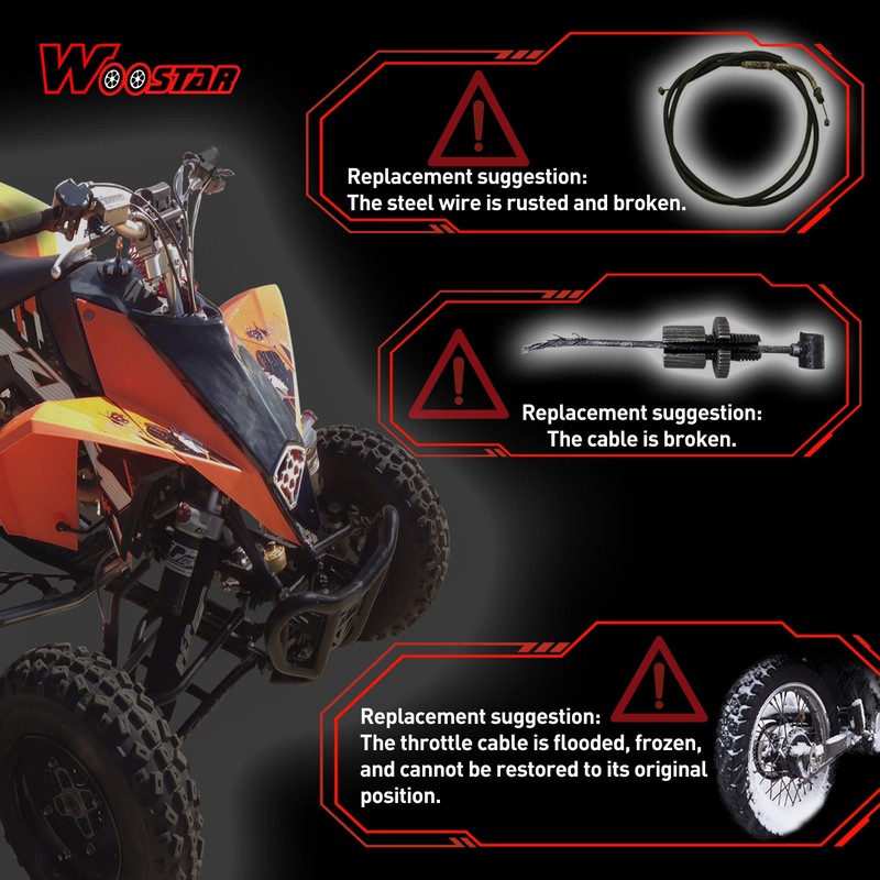 WOOSTAR 37.8" Throttle Cable Replacement for Apollo RFZ 125cc 50cc