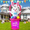Danxilu 7-Foot Easter Bunny Inflatables Outdoor Decorations - Inflatable Rabbit with Basket Decor, Vibrant LED Lights for Holiday Parties, Indoor & Outdoor Garden, Lawn, and Spring Decor