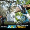 2-IN-1 Cordless Pole Saw & 6'' Mini Chainsaw, 2 Pack