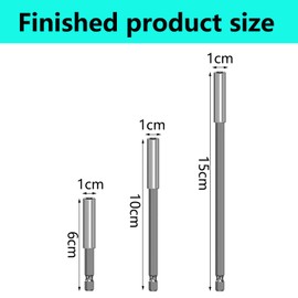 QZKJQDD 3 Pcs 1/4" Magnetic Extension Bit Holder Set, Impact Bit Holder, Magnetic Bit Holder, 60, 100, 150mm Hex Shank, for Screws Nuts Drill Handheld Driver