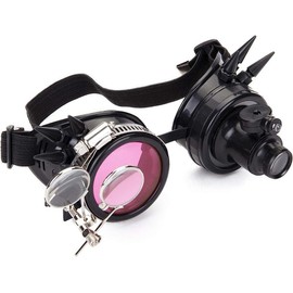 Transform Your Reality into a Kaleidoscopic Wonderland with These Stylish Steampunk Goggles Masks Accessories - Color: Black, Size: One Size