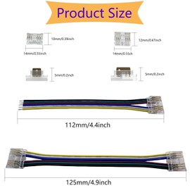 ENQIMAOYI Pack of 20 LED Strip Connectors, 6 Pin 12 mm 6 Pin LED Strip Connector, 6-Pin Connection Cable Connector for SMD 5050 RGBWW LED Strips