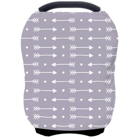 Car Seat Covers for Babies - Multi- use Nursing Carseat Canopy, Breastfeeding Covers, Baby Shower Gifts for Boys and Girls (dot Arrows)