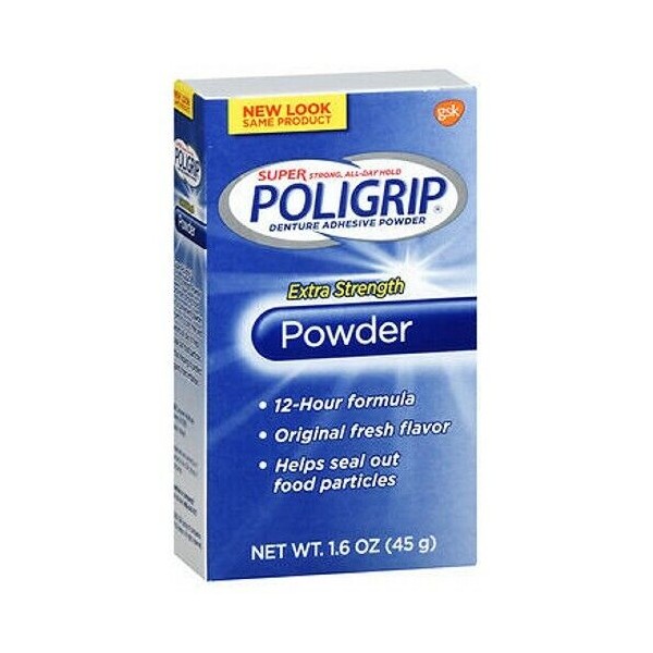 Super Poligrip Denture Adhesive Powder Extra Strength 1