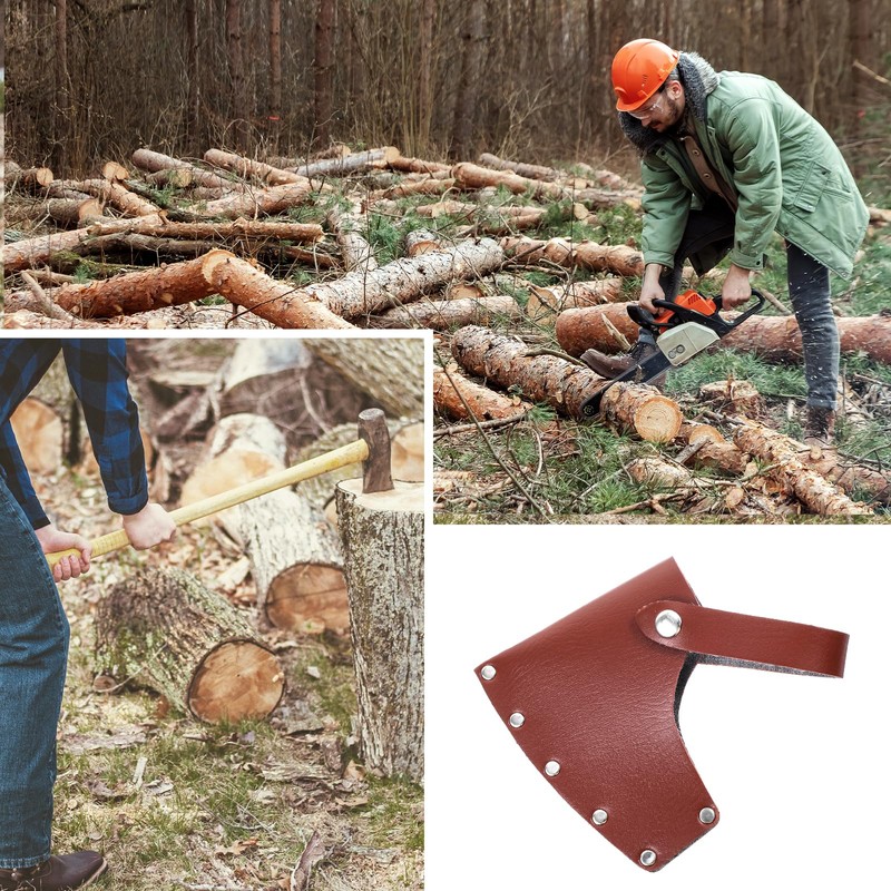 Leather Hatchet Axe Sheath Protector Tool, Durable Brown Leather Hatchet