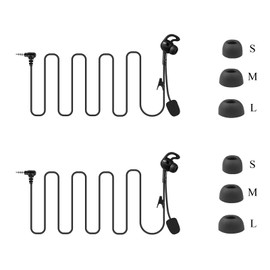 MIMIRACLE 2 Pack Referee Headset, Right-Ear in Ear HiFi Earphone Earpiece Fit for V6 V4 FBIM Football Soccer Coach Intercom