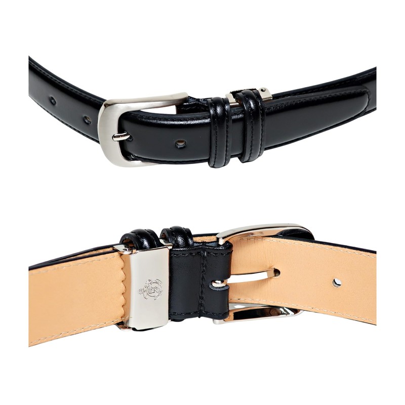 KIETH KE21463-19 Men's Business Belt, Genuine Leather, Black, Smooth Leather,