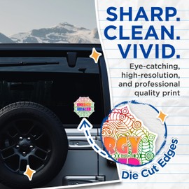 (2 Pack) Energy Healer Stickers - Colorful Mandala Stickers - Spiritual Healing Stickers - 5" On Longest Side - Sticks to Any Smooth Flat Surface - Made in USA - BMCS2588