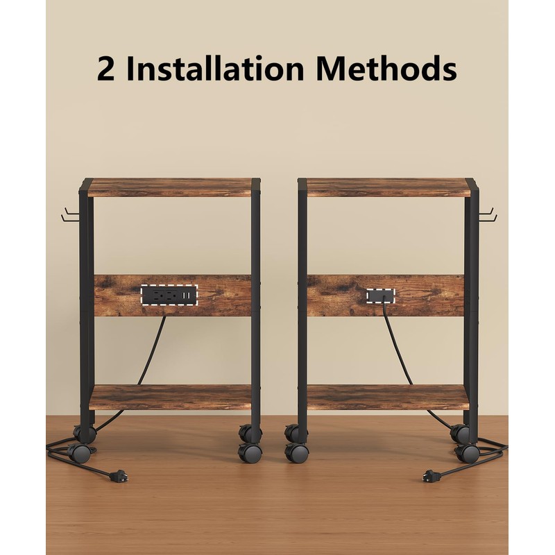 Akxomel 16.5" W Computer Tower Stand with Charging Station and