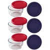 Pyrex 9-Piece Glass Food Storage Set with 2 Color Lids