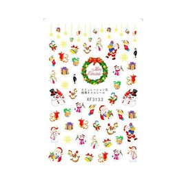 Generic Christmas Nail Sticker Santa's Sleigh Reindeer Ornament Wreath Candy Tree Xf3133 Nail Wraps Stickers Manicure Supplies for Women Nails Full Long Lasting Easy Apply and Remove