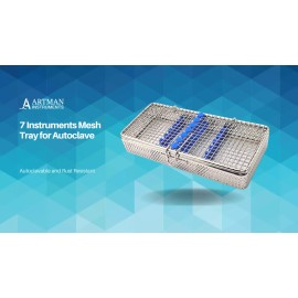 Artman Instruments 7 Instruments Mesh Tray for Autoclave 8”X4.24”X1.50” ARTMAN