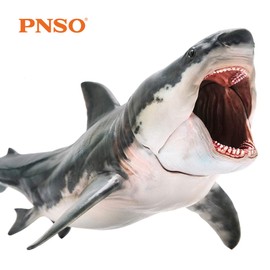 PNSO Megalodon, Great White Shark, Patton, Shark, Marine Animals, Animals, Fish, Figure, PVC Model, Plastic Model, Toy, Premium, 6.2 inches (15.8 cm), Shark Lovers, Birthday Gift, Original, Interior,