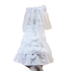 AWOCAN Veil for Dogs Cat Hair Bow Clips Hairpin Headwear Dress Bride Costume Veil for Wedding Party