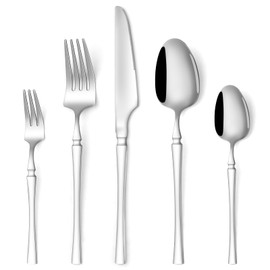 20-Piece Silverware Set Luxury Stainless Steel Small Waist Cutlery Set for 4 Vintage Style Flatware Set for Home Kitchen, Mirror Polished, Dishwasher Safe