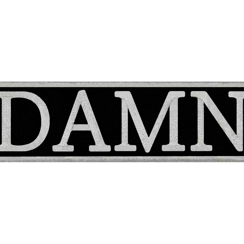 Embroidered Velcro Patch, White and Black