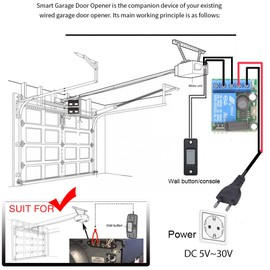 DieseRC Wireless Remote Control Switch 433Mhz 5V 12V 24V 1 Channel Radio Control Relay Receiver with 1 Transmitter keyfobs Potential-Free Contacts Relay Controller