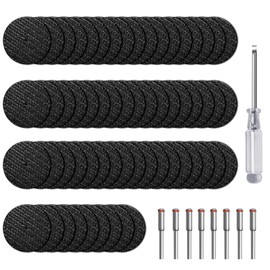 60pcs Rotary Tool Cut Off Wheels 1-1/4'' Fiberglass Reinforced Cutting Wheel Discs with 8Pcs 402 Mandrels Dremel Rotary Tool Accessories for Metal Cutting