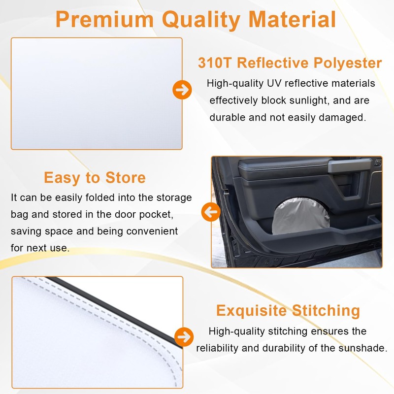 PIMCAR Windshield Sun Shade for Ford F150 2021-2026 | Premium