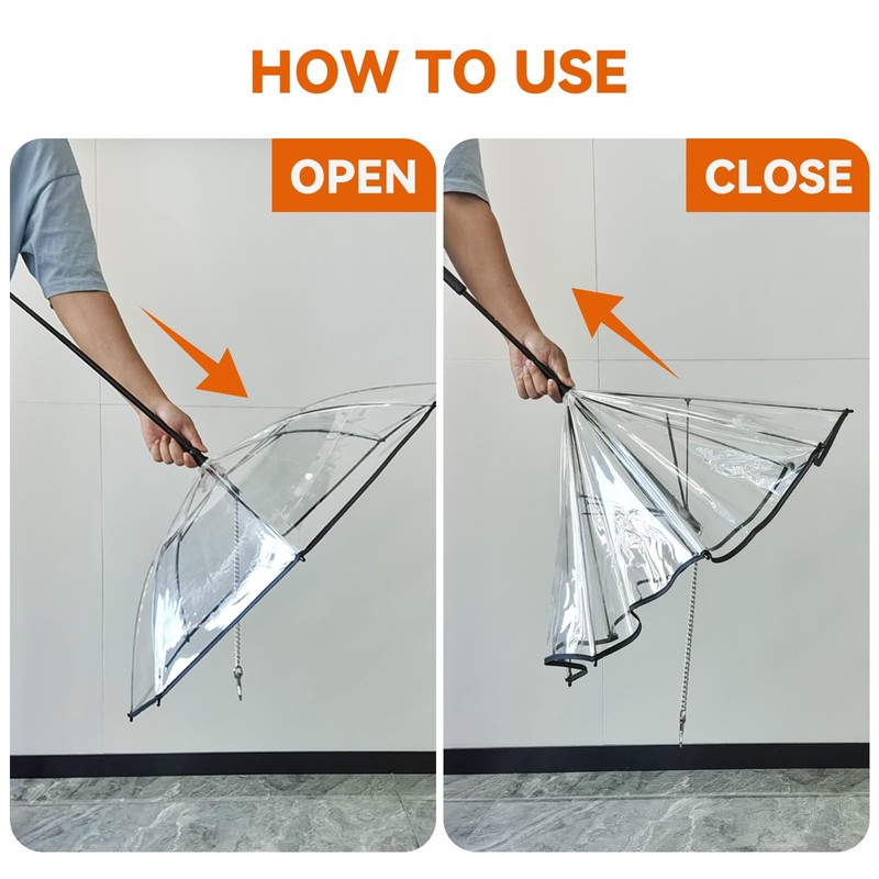 LESYPET Small Dog Umbrella, 29" Width Clear Dogs Umbrella Waterproof