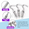 Swpeet 6Pcs M12 Stainless Steel Open Cup Hook Expansion Screws