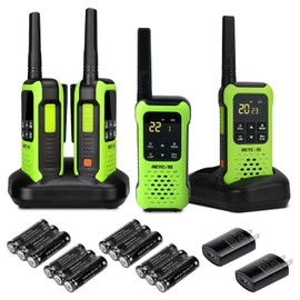 Retevis RT49P Waterproof Two Way Radio, IP67 Waterproof Floating Walkie Talkies, Rechargeable Walkie Talkies for Adults, VOX, NOAA, Flashlight, SOS, for Kayaking, Camping, Skiing 4 Pcs Green