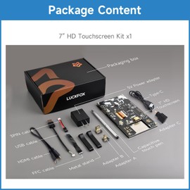 KLAYERS LUCKFOX Touchscreen for Raspberry Pi,7 inch HDMI 1024x600 Portable Monitor Compatible with Raspberry Pi 5/4/4B/3/3B/Zero 2 W/All Pi Version,Plug & Play LCD IPS Display with Stand