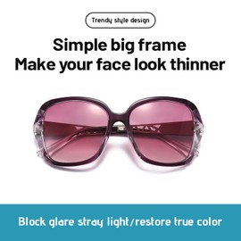 2 Pack HD Anti Glare Sunglasses with Polarized Lens for Man and Women UV Protection Trendy Oversized Sun Glasses (Champagne&Blue)