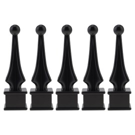 5 Pcs Fence Finial Toppers 3/4", PNXKTXO Protective Black Coating Aluminum Alloy Four Sided Fence Caps Fit for 3/4 inch Square Picket Tubing, Waterproof Metal Fences Finials