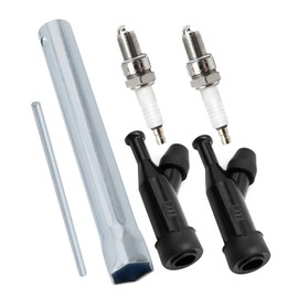 SYOWADA 2 Pcs F7TC Spark Plugs + Spark Plug Boot Caps + Wrench, Replacement for Honda GCV135 GCV160 GCV190 Replacement for Honda Lawn Mower HRB216 HRB217 HRC216 Replacement for Honda Generator EN2000