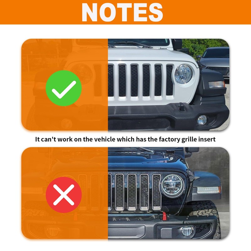 RT-TCZ for Wrangler JL Mesh Front Grille Grill Insert Headlight