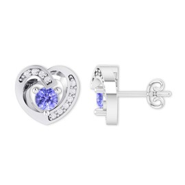 Belinda Jewelz Earrings for Women Sterling Silver Earring Purple Tanzanite Gemstone Stud Earring 0.18 Carat Push Back Cubic Zirconia Birthstone Ladies Jewelry Gift for Wedding Party