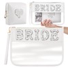 Locmeo 2 Pcs Bride Bag Makeup Bag Bride Gift Cosmetic