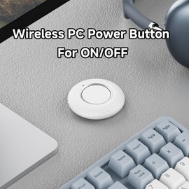 Wireless PC Power Button, Remote PC Power Switch with PCIE Receiver, ON/Off Control for Computer Motherboard (White)