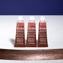 AMACO Rub n Buff Wax Metallic Finish - 3 Rub n Buff Spanish Copper 15ml Tubes - Versatile Gilding Wax for Finishing Furniture Antiquing and Restoration - Rub and Buff Colors Set of Three