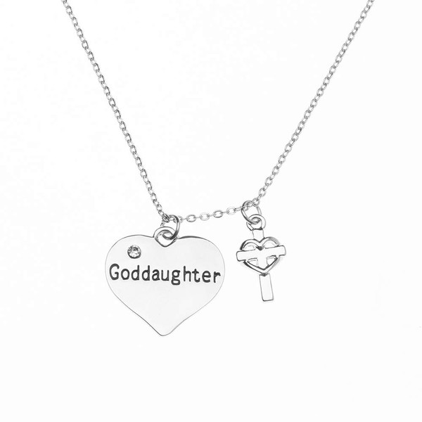 Infinity Collection Goddaughter Cross Charm Necklace- Goddaughter Gifts- Goddaughter Jewelry for Goddaughters