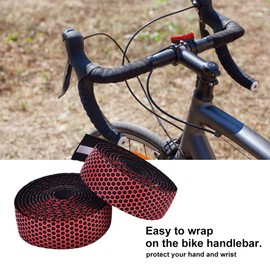 Cintas de manillar de bicicleta, absorción de choque antideslizante Manija de bicicleta Wraps Bar Cintas de ciclismo Accesorio(rojo)