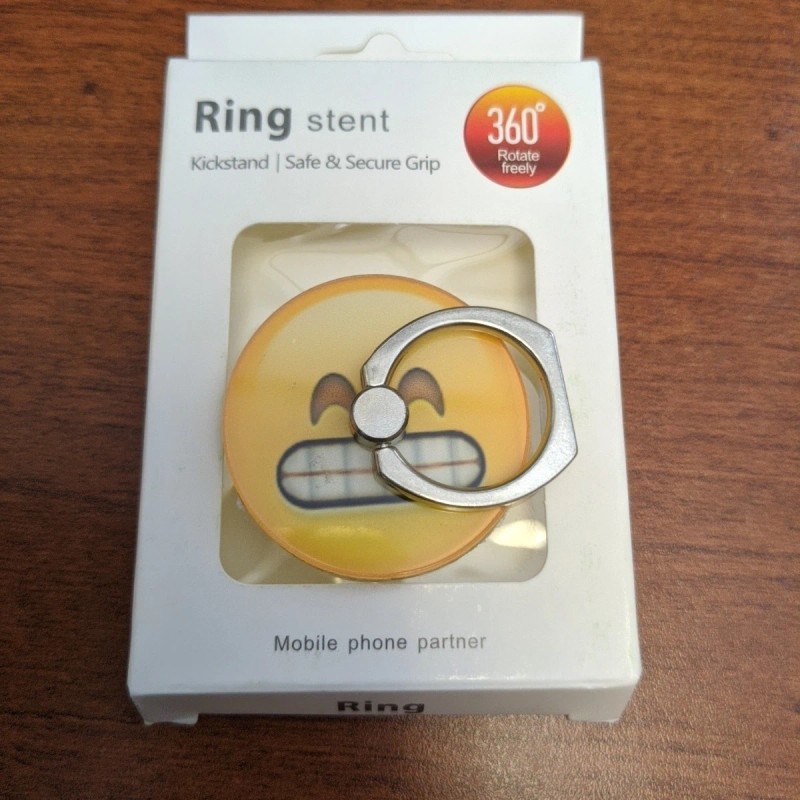 Ring Mobile phone finger Ring stent 360°swivels kickstand Grimacing Face