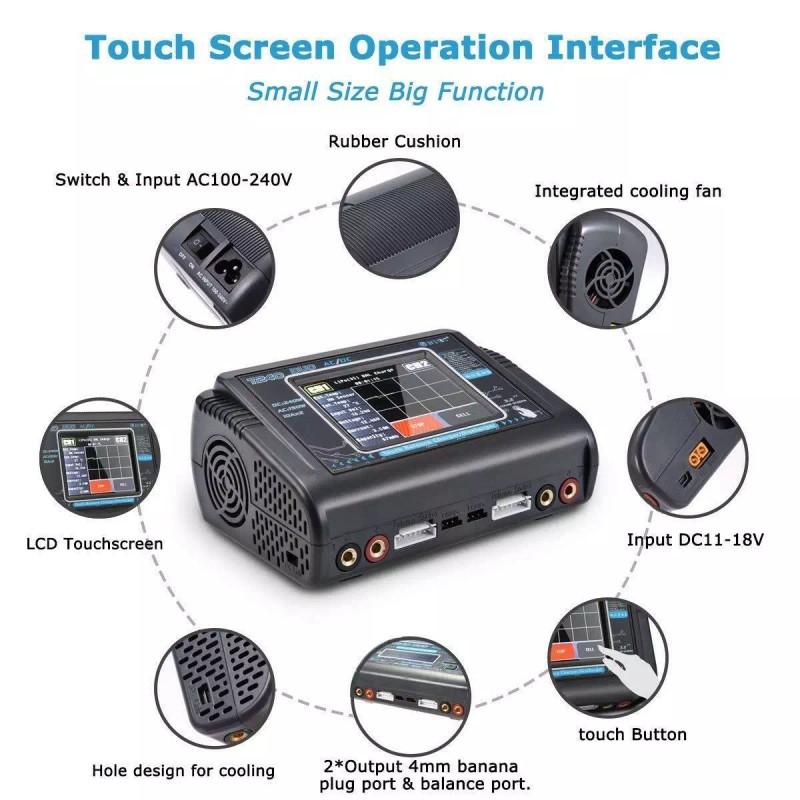 Dght Touch Screen Dual Channel RC car lipo battery Balance