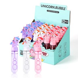 Varitas de Burbujas de 24 Piezas, varitas de Burbujas de Unicornio, Juguetes de Varita de Burbujas, Juguetes de Verano para niños y niñas a Partir de 