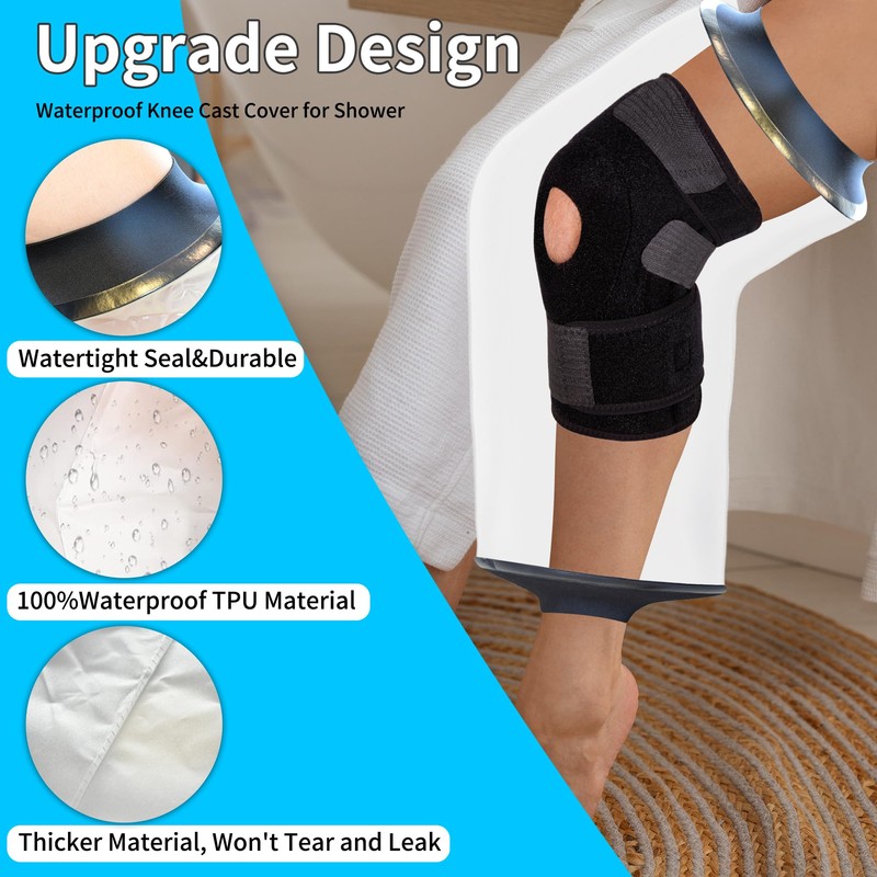 Knee Cast Cover for Shower Large Size, KT1180-L Waterproof Knee