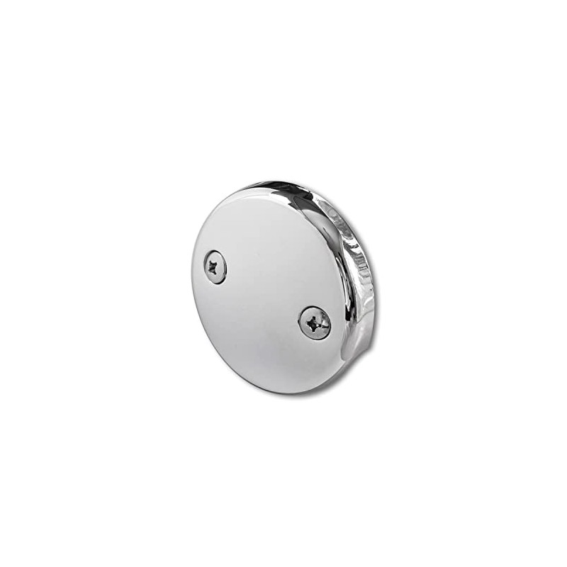 Dual Hole Bathtub Drain Overflow Plate with Two Matching Screws,