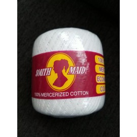South Maid 100% Mercerized Cotton Crochet Knitting Thread Color D54 White 1600