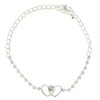 Mi Amore Ankle Bracelet with Heart Shaped and Rhinestone Accents