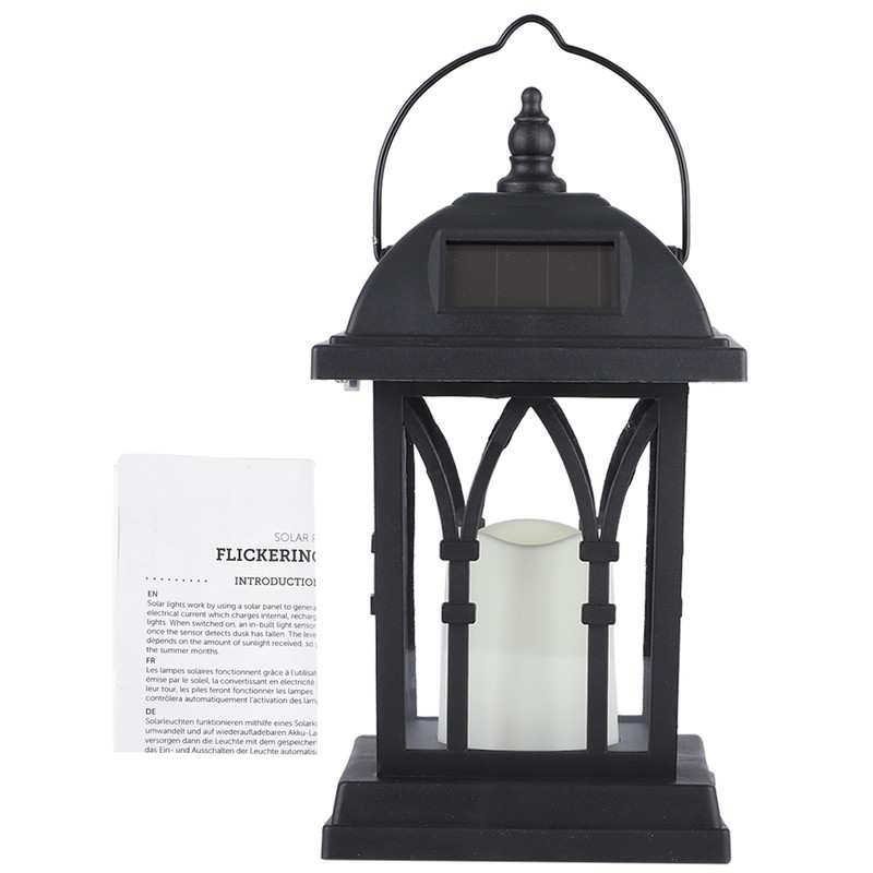 Outdoor Hanging Solar Lantern LED Candle Flame Light for Garden