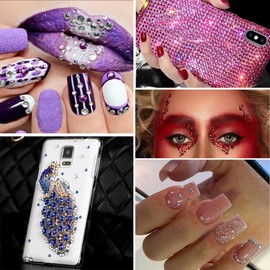 BetterJonny Nail Stone, 42 Colors, Rhinestones, Glass, Nail Decoration, Parts, Craft Parts, DIY Nail Parts, Decorate Your Nail (0.1 inch (3 mm)