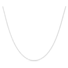 Paris Jewelry 18k White Gold Cable Chain Necklace Italian 3mm, 18 Inches Length Plated