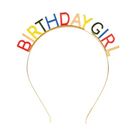 CIEHER Birthday Girl Crown Rainbow Birthday Headband for Women Girls Bday Decorations