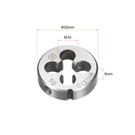 uxcell M10 x 1.0 Metric Round Die, Machine Thread Right Hand Threading Die, Alloy Steel Screw Thread Cutting Die