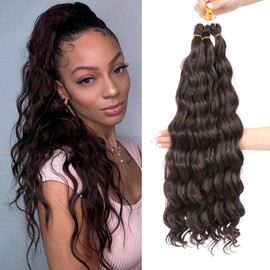 MLETULIPS Curly Crochet Braiding Hair Extensions Deep Wave Braiding Hair Ocean Wave Crochet Hair Soft Synthetic Bohemian Curly Water Wave Crochet Braids for Women (4#, 20 inch/3 Pack)